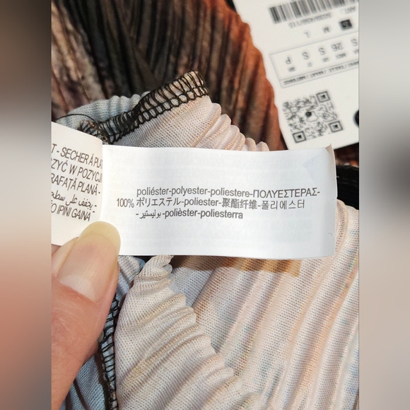 Cozy Abstract Printed Pleated Straight Wide-leg Pants By ZARA - Picture 14 of 14